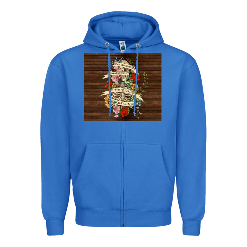 Kinda Emotional With Skeleton Zipper Hoodie by TumblerDesignByShophia | Teevron