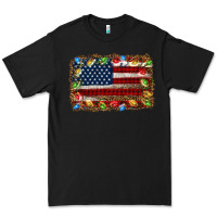 Black christmas american flag background Premium Tee - Jasminsmagicworld