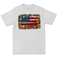 Dove Grey christmas american flag background Premium Tee - Jasminsmagicworld