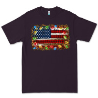 Plum christmas american flag background Premium Tee - Jasminsmagicworld