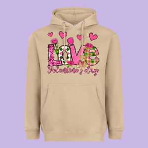 Love Valentine's Day Olivia Heavyweight Hoodie Designed By Oliviacreatesart