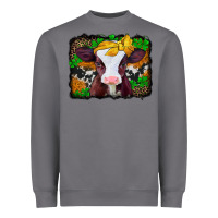 Storm st patricks baby cow with leopard background Heavyweight Sweatshirt - Jasminsmagicworld