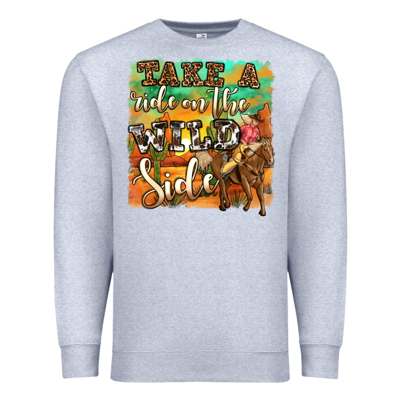 Take A Ride On The Wild Side Premium Sweatshirt by OliviaCreatesArt | Teevron