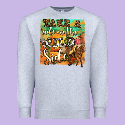 Take A Ride On The Wild Side Premium Sweatshirt Designed By Oliviacreatesart