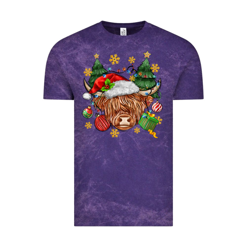 Christmas Highland Cow Vintage Tee by MaliasSmallBusiness | Teevron
