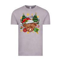 Vintage Zinc Christmas highland cow Vintage Tee - MaliasSmallBusiness