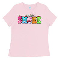 Bubblegum Pink shake with milkshake Ladies Tee - AdoDesignShop