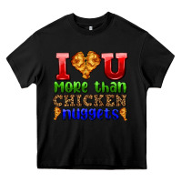 Black i love you more than chicken nuggets Heavy Core Tee - AdoDesignShop