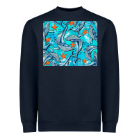 Navy humpback whale mousepad Heavyweight Sweatshirt - BarkalooDesign