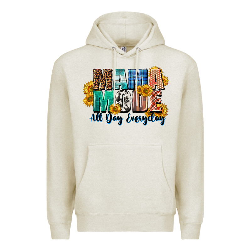 Mama Mode All Day Everyday  Mother's Day Premium Hoodie by CowGirlArtShop | Teevron
