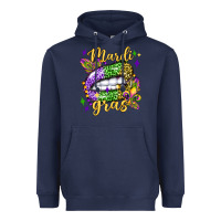 Navy mardi gras with  lip olivia Heavyweight Hoodie - OliviaCreatesArt