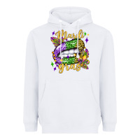 White mardi gras with  lip olivia Heavyweight Hoodie - OliviaCreatesArt