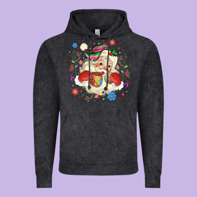 Mexican Christmas Santa Vintage Hoodie Designed By Maliassmallbusiness