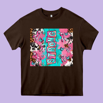 Breast Cancer Awareness Strong Heavy Core Tee Designed By Adodesignshop
