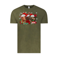 Vintage Olive christmas horses Vintage Tee - MaliasSmallBusiness