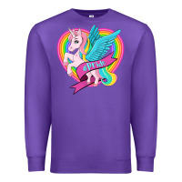 Purple pride lgbtq unicorn Premium Sweatshirt - OliviaCreatesArt