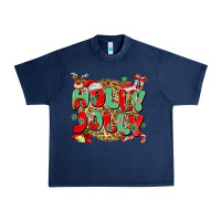 Navy holly jolly christmas Urban Heavy Tee - MaliasSmallBusiness