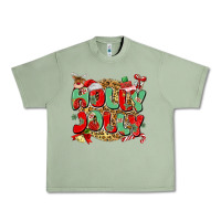 Oil Green holly jolly christmas Urban Heavy Tee - MaliasSmallBusiness