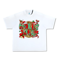 White holly jolly christmas Urban Heavy Tee - MaliasSmallBusiness