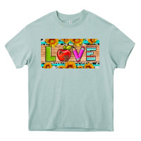 Arona love and sunflower with pen and apple license plate template Heavy Core Tee - Artiststas