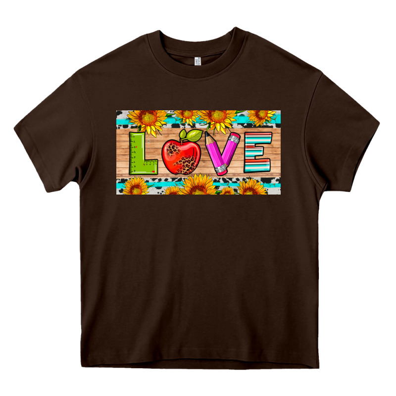 Love And Sunflower With Pen And Apple License Plate Template Heavy Core Tee by Artiststas | Teevron