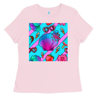 Bubblegum Pink sea shell Ladies Tee - BundleAndBundleShop