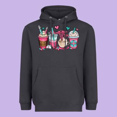 Nurse Coffee Cups Heavyweight Hoodie Designed By Oliviacreatesart