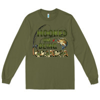 Army Green fish lures hooked on being grandpa Long Sleeve Tee - Artiststas