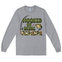 Heather Grey fish lures hooked on being grandpa Long Sleeve Tee - Artiststas