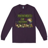 Plum fish lures hooked on being grandpa Long Sleeve Tee - Artiststas