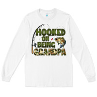 White fish lures hooked on being grandpa Long Sleeve Tee - Artiststas