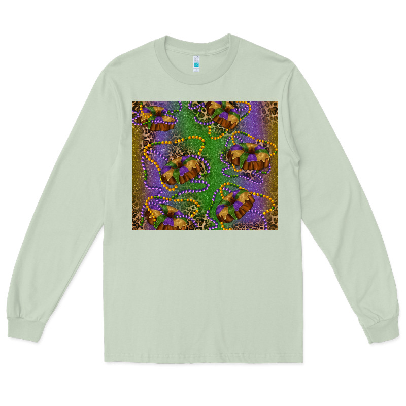 Mardi Gras King Cake Leopard Long Sleeve Tee by RanaPortraitStore | Teevron