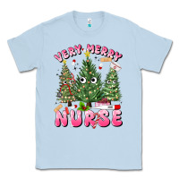 Dusty Blue very merry nurse Classic Tee - MaliasSmallBusiness