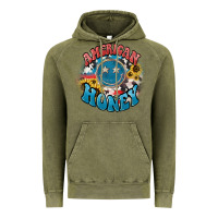 Vintage Olive American honey smiley Vintage Hoodie - NancyCooperArtShop