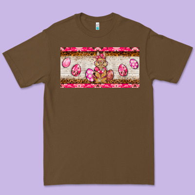 Pink Camouflage Egg Hunter Bunny   License Plate Premium Tee Designed By Barkaloodesign
