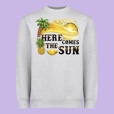 Here Comes The Sun Heavyweight Sweatshirt Designed By Barkaloodesign