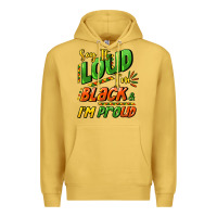 Antique Gold Say it loud i'm black and i'm proud Premium Hoodie - HowdyJamesFarm
