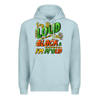 Blue Mist Say it loud i'm black and i'm proud Premium Hoodie - HowdyJamesFarm