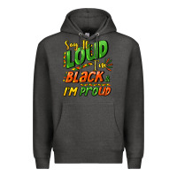Charcoal Heather Say it loud i'm black and i'm proud Premium Hoodie - HowdyJamesFarm