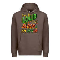 Coffee Say it loud i'm black and i'm proud Premium Hoodie - HowdyJamesFarm
