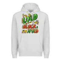 Dove Grey Say it loud i'm black and i'm proud Premium Hoodie - HowdyJamesFarm