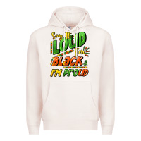Pale Pink Say it loud i'm black and i'm proud Premium Hoodie - HowdyJamesFarm