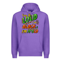 Purple Say it loud i'm black and i'm proud Premium Hoodie - HowdyJamesFarm