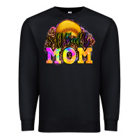 Black softball mom Premium Sweatshirt - OliviaCreatesArt