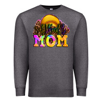 Charcoal Heather softball mom Premium Sweatshirt - OliviaCreatesArt