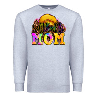 Heather Grey softball mom Premium Sweatshirt - OliviaCreatesArt