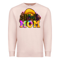 Pale Pink softball mom Premium Sweatshirt - OliviaCreatesArt
