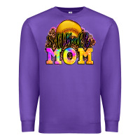 Purple softball mom Premium Sweatshirt - OliviaCreatesArt