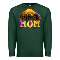 Sports Green softball mom Premium Sweatshirt - OliviaCreatesArt