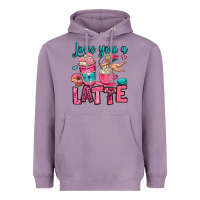 Lavender love you a latte Heavyweight Hoodie - OliviaCreatesArt